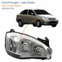 Farol Principal Gm Corsa Sedan 2003 Até 2012 Pisca Raiado Máscara Cromada Lado Direito Passageiro