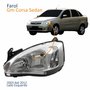 Farol Principal Gm Corsa Sedan 2003 Até 2012 Pisca Raiado Máscara Cromada Lado Esquerdo Motorista