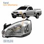 Farol Principal Gm Montana 2003 Até 2010 Pisca Raiado Máscara Cromada Lado Esquerdo Motorista