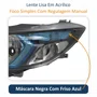 Farol Principal Gm Onix 2012 Até 2016 Máscara Negra Friso Azul Lado Esquerdo Motorista