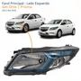 Farol Principal Gm Onix Prisma 2012 Até 2016 Máscara Negra Friso Azul Lado Esquerdo Motorista