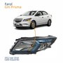 Farol Principal Gm Prisma 2012 Até 2016 Máscara Negra Friso Azul Lado Esquerdo Motorista