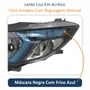 Farol Principal Gm Prisma 2012 Até 2016 Máscara Negra Friso Azul Lado Esquerdo Motorista