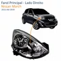 Farol Principal Nissan March 2015 Até 2019 Preto Com Cromado Lado Direito Passageiro