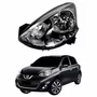 Farol Principal Nissan March 2015 Até 2019 Preto Com Cromado Lado Esquerdo Motorista