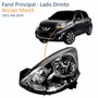Farol Principal Nissan March 2015 Até 2019 Preto Com Cromado Lado Esquerdo Motorista
