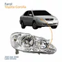 Farol Principal Toyota Corolla 2003 Até 2008 Máscara Cromada Com Lente Frisada Lado Direito Passageiro
