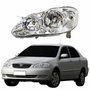 Farol Principal Toyota Corolla 2003 Até 2008 Máscara Cromada Com Lente Frisada Lado Esquerdo Motorista
