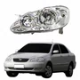 Farol Principal Toyota Corolla 2003 Até 2008 Máscara Cromada Com Lente Frisada Lado Esquerdo Motorista
