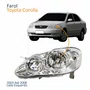 Farol Principal Toyota Corolla 2003 Até 2008 Máscara Cromada Com Lente Frisada Lado Esquerdo Motorista