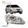 Farol Principal Toyota Fielder 2003 Até 2008 Máscara Cromada Com Lente Frisada Lado Direito Passageiro