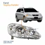 Farol Principal Toyota Fielder 2003 Até 2008 Máscara Cromada Com Lente Frisada Lado Direito Passageiro