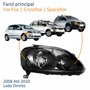 Farol Principal Vw Crossfox Fox Spacefox 2008 2009 2010 Máscara Negra Lado Direito Passageiro