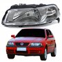 Farol Principal Vw Gol 1999 Até 2005 Foco Simples Máscara Cromada Lado Esquerdo Motorista