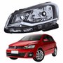 Farol Principal Vw Gol G7 2016 2017 2018 Foco Simples Friso Cromado Lado Esquerdo Motorista