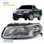 Farol Principal Vw Saveiro 1999 Até 2005 Foco Simples Máscara Cromada Lado Esquerdo Motorista