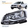 Farol Principal Vw Saveiro G7 2018 2019 2020 Foco Simples Friso Cromado Lado Esquerdo Motorista
