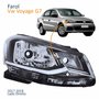 Farol Principal Vw Voyage G7 2017 2018 Foco Simples Friso Cromado Lado Direito Passageiro