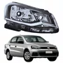 Farol Principal Vw Voyage G7 2017 2018 Foco Simples Friso Cromado Lado Direito Passageiro