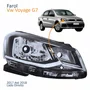 Farol Principal Vw Voyage G7 2017 2018 Foco Simples Friso Cromado Lado Direito Passageiro