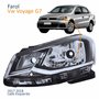 Farol Principal Vw Voyage G7 2017 2018 Foco Simples Friso Cromado Lado Esquerdo Motorista