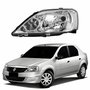 Farol Renault Logan 2011 2012 2013 2014 Máscara Cromada Lado Esquerdo Motorista