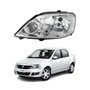 Farol Renault Logan 2011 Até 2014 Máscara Cromada Lado Esquerdo Motorista