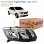 Farol Renault Logan 2015 Até 2019 Original Arteb Friso Preto Lado Direito Passageiro