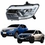 Farol Renault Logan Sandero 2020 2021 2022 Com Led 3 Riscos Lado Esquerdo Motorista
