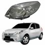 Farol Renault Sandero 2008 2009 2010 2011 Mascara Cromada Lado Esquerdo Motorista
