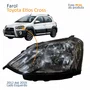 Farol Principal Toyota Etios Cross 2012 Até 2019 Carcaça Preta Lado Esquerdo Motorista