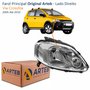 Farol Vw Crossfox 2005 Até 2010 Original Arteb Máscara Cromada Lado Direito Passageiro