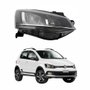 Farol Vw Crossfox 2015 Até 2019 Máscara Negra Friso Cromado Lado Direito Passageiro