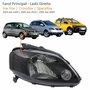 Farol Vw Fox 2003 Até 2009 Crossfox 2005 Até 2010 Spacefox 2005 Até 2009 Máscara Negra Lado Direito Passageiro