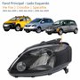 Farol Vw Fox 2003 Até 2009 Crossfox 2005 Até 2010 Spacefox 2005 Até 2009 Máscara Negra Lado Esquerdo Motorista