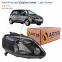 Farol Vw Fox 2003 Até 2009 Original Arteb Máscara Negra Lado Direito Passageiro