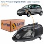 Farol Vw Fox 2003 Até 2009 Original Arteb Máscara Negra Lado Esquerdo Motorista