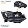 Farol Vw Fox 2015 Até 2019 Friso Preto Lado Direito Passageiro
