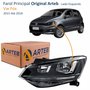 Farol Vw Fox 2015 Até 2019 Original Arteb Friso Preto Lado Esquerdo Motorista
