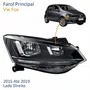 Farol Vw Fox 2015 Até 2019 Original Friso Preto Lado Direito Passageiro