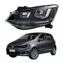 Farol Vw Fox 2015 Até 2019 Original Friso Preto Lado Esquerdo Motorista