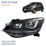 Farol Vw Fox 2015 Até 2019 Original Friso Preto Lado Esquerdo Motorista
