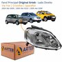 Farol Vw Fox Crossfox Spacefox 2003 Até 2010 Original Arteb Máscara Cromada Lado Direito Passageiro