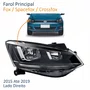 Farol Vw Fox Crossfox Spacefox 2015 Até 2019 Original Friso Preto Lado Direito Passageiro