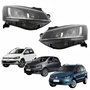 Farol Vw Fox Spacefox Crossfox 2015 Até 2019 Original Arteb Máscara Negra Friso Cromado Lado Esquerdo Motorista
