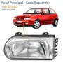 Farol Vw Gol G2 1995 Até 1999 Foco Simples Máscara Cromada Lado Esquerdo Motorista