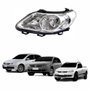 Farol Vw Gol Voyage G5 2009 Até 2012 Saveiro G5 2009 Até 2013 Máscara Cromada Lado Esquerdo Motorista