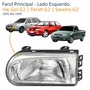 Farol Vw Gol Parati Saveiro G2 1995 Até 1999 Foco Simples Máscara Cromada Lado Esquerdo Motorista
