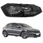 Farol Vw Polo 2018 Até 2022 Original Arteb Máscara Negra Com Friso Preto Lado Direito Passageiro