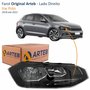 Farol Vw Polo 2018 Até 2022 Original Arteb Máscara Negra Com Friso Preto Lado Direito Passageiro